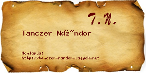 Tanczer Nándor névjegykártya