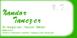nandor tanczer business card